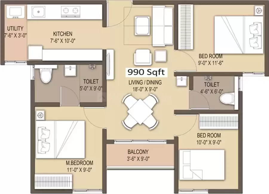 Floor plan for GM Orchid Enclave